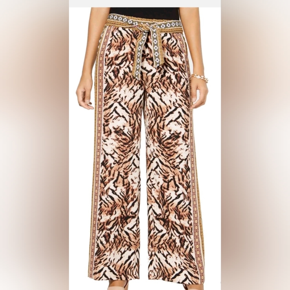 INC palazzo leopard pants xl